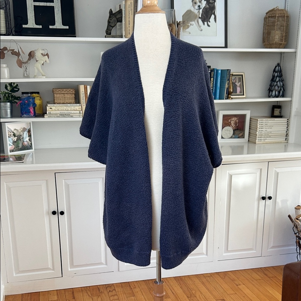 Aritzia Cozy Navy Open-Front Cardigan